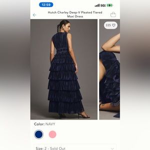 Hutch Charley Deep-V Pleated Tiered
Maxi Dress size 4